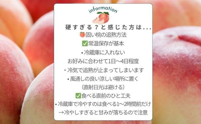 【2027年　先行予約】日本一の産地山梨県産　朝採れカターい桃 約２Kg（5～8玉） FB040