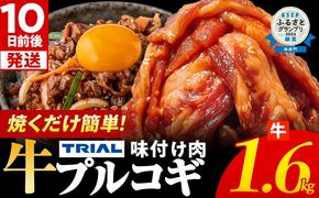 スピード発送 プルコギ 牛肉 味付け肉 焼肉 1.6kg 小分け タレ漬け 韓国料理 冷凍 味付 惣菜 おかず 簡単調理 時短 どなたでも食べられる お弁当 焼くだけ 大容量 最短10日発送