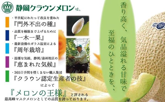 【3ヶ月定期便】クラウンメロン（白上級）1玉入　 