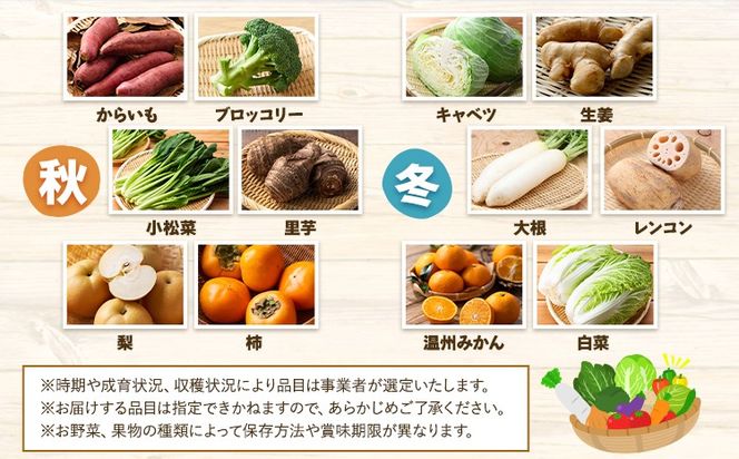 旬の食材 6冊セット 6ヶ月定期便】旬の野菜・果物詰め合わせセット 8-12品 氷川町産 道の駅