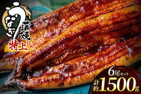 うなぎ蒲焼き6尾 計1.5kg以上(250g以上×6尾)【魚住商店】_HA2103 うなぎ 鰻 蒲焼 真空パック 福岡県宗像市 宗像市 福岡 宗像