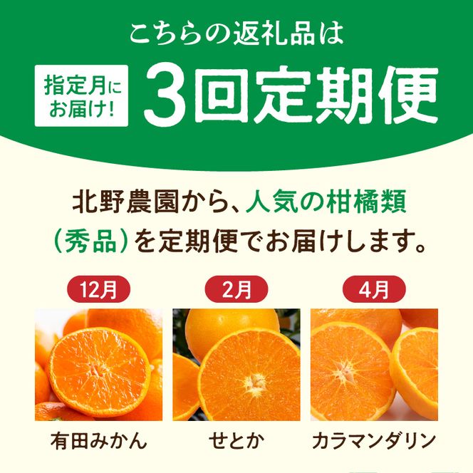 北野農園の人気の柑橘定期便（秀品）【全3回】_DZ60-T02