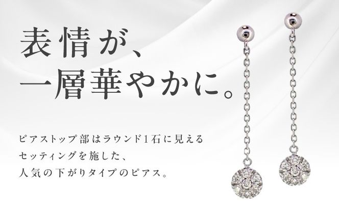 J037-4 ARC-EN-CIEL プラチナ ダイヤピアス ダイヤ 計 0.16ct【鑑別書付き ジュエリー プレゼント ギフト ファッション アクセサリー 贈り物 贈答 お祝い 記念日】