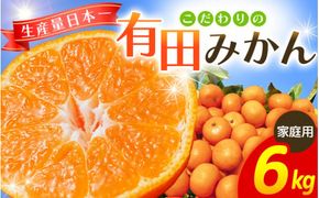 【2026年12月発送予約分】＼光センサー選別／ 【農家直送】【家庭用】こだわりの有田みかん 6kg＋150g(傷み補償分) 先行予約 有機質肥料100% サイズ混合 【12月発送】みかん ミカン 有田みかん 温州みかん 柑橘 有田 和歌山 ※北海道・沖縄・離島配送不可/みかん ミカン 有田みかん 温州みかん 柑橘 有田 和歌山 産地直送【nuk004-c-6-decH】