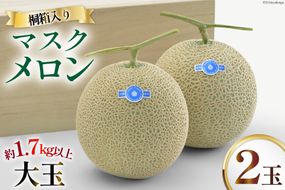 【期間限定発送】AB053 その道一筋の生産者がじっくり丁寧に育てた　マスクメロン 特選大玉桐箱