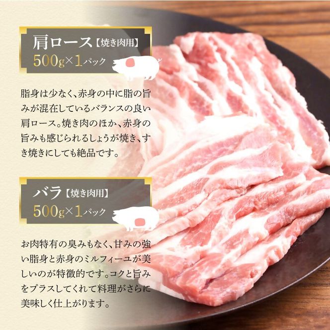 もちぶた 肩ロース 3種 約1650g 詰め合わせ 焼き肉のたれ付 ロース バラ ソテー