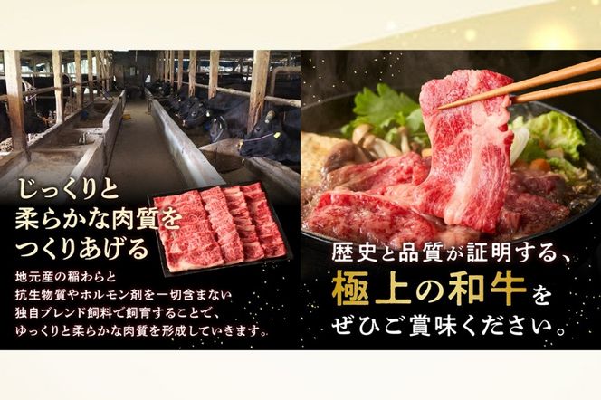 【E-081】本格黒毛和牛　筑穂牛肩ロース肉すき焼き用　７００ｇ