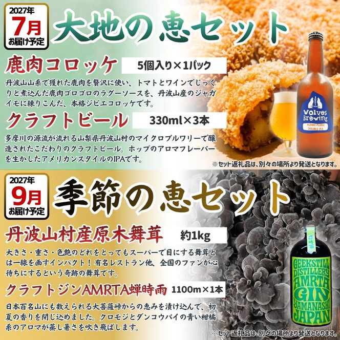 【定期便】「旨い酒」と「旨いつまみ」 セット 定期便【全4回】 ミズナラ 熟成 ウイスキー クラフトジン クラフトビール シェリー樽 焼酎 国産 甲州 馬刺し 鮎 原木舞茸 きのこ 鹿肉 ジビエ 贈り物 贈答品 ギフト 送料無料【tab0248】