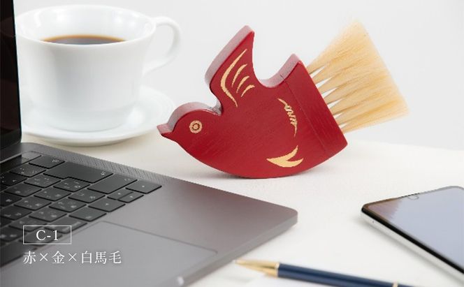 千鳥ブラシ【6種類】ブラシ 卓上ブラシ 千鳥モチーフ 赤 白 黒 馬毛 工芸品 日本製 墨田区 東京