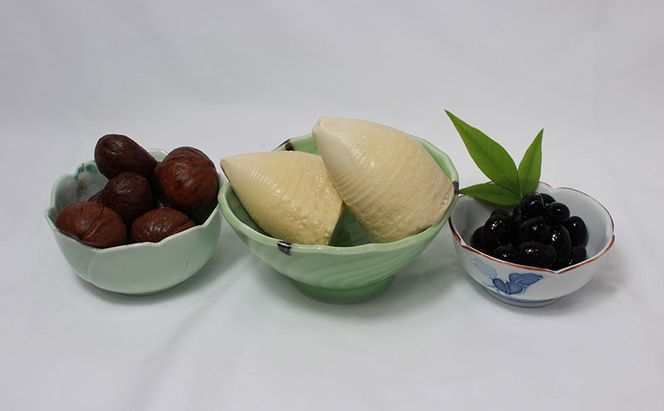 京都・南丹市　中瓶　ふるさとの味　3種セット(黒豆煮　栗渋皮煮　筍水煮)