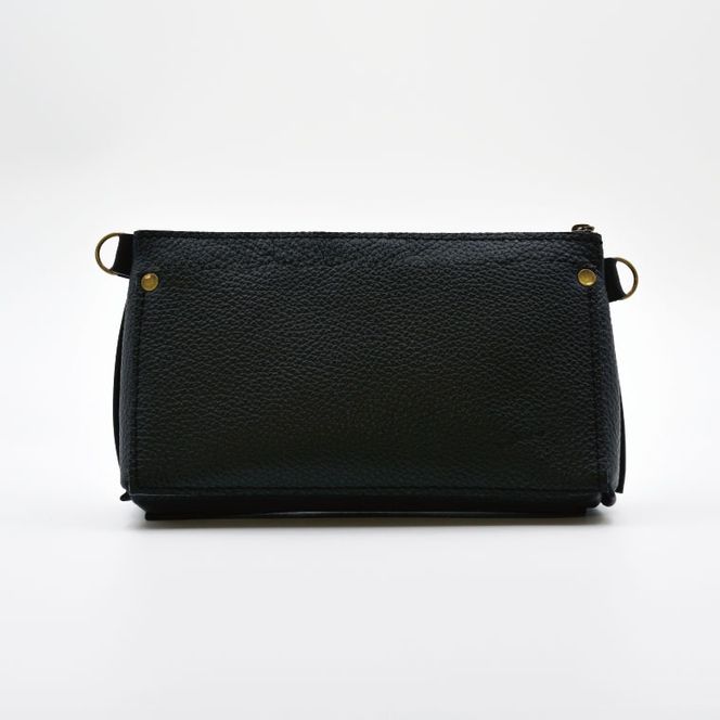 益子の革工房maharoのショルダーポーチ（S）ブラック｜栃木県 益子町 ふるさと納税 ショルダーポーチ 牛革 手作り（AX105-3）