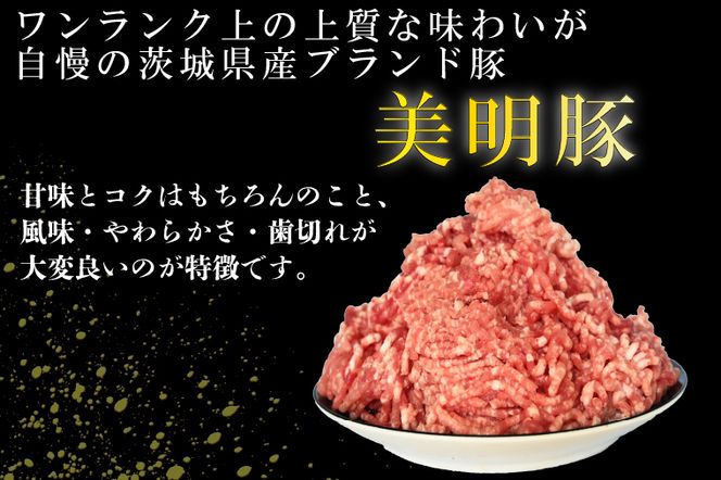 【選べる内容量・真空パック】 国産豚肉 豚ひき肉 3kg ( 500g × 6p ) 「 美明豚 」 （茨城県共通返礼品・行方市産） ブランド豚 銘柄豚 豚 豚肉 肉 豚挽肉 豚挽き肉 挽肉 ひき肉 豚ミンチ ミンチ ハンバーグ 小分け 真空パック 国産 冷凍
