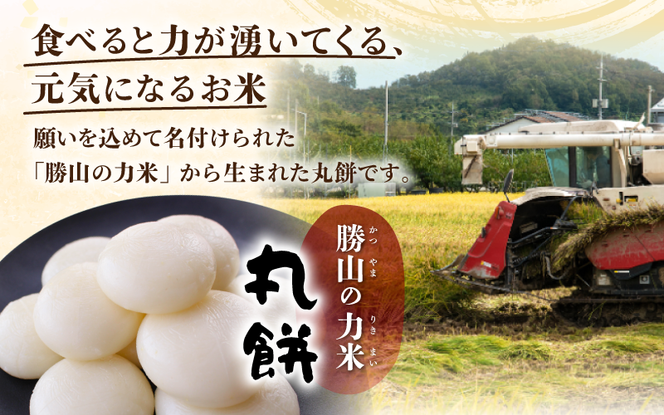 【岡山県真庭市】勝山の力米 丸餅 360g（約11個）×3袋 / 餅 もち 丸もち 個包装 食べ切りサイズ 長期保存 真庭産 ヒメノモチ ひめのもち 【mwgk003-01】