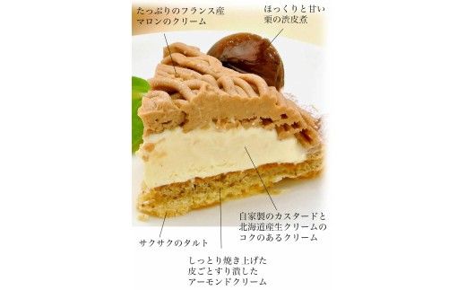 クリスマスケーキ　至福の モンブラン タルト 5号 4-6人分　パティスリー天使のおくりもの ※2026年12月～発送