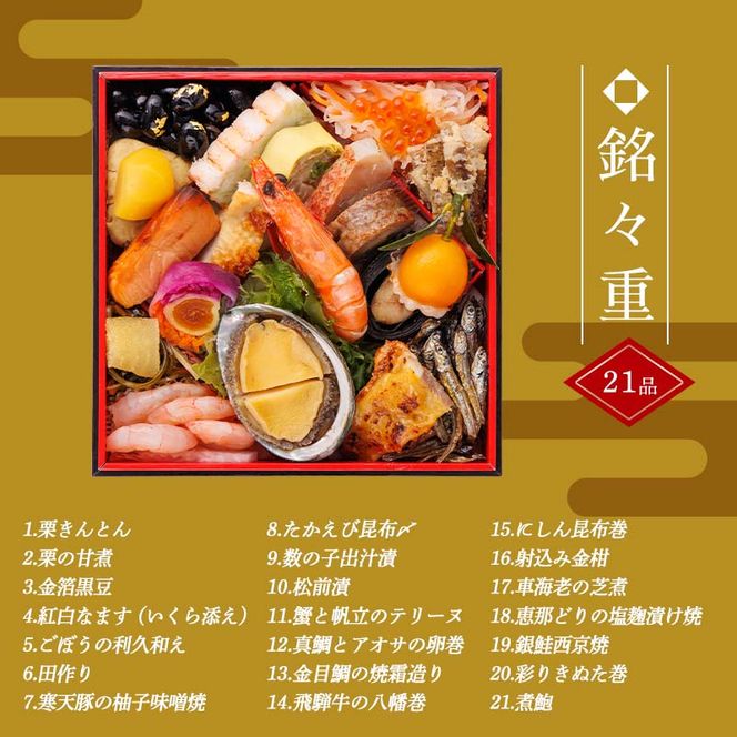 【数量限定】 銀の森 おせち 「希」 5.5寸 2客組 銘々重 （全21品目 1人前 × 2客） F4N-2412