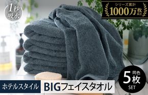 099H1916-1 【スピード発送】ヒオリエ ホテルタオル ビッグフェイスタオル 5枚 クラウドブルー【タオル 泉州タオル 吸水 普段使い 無地 シンプル 日用品 ふわふわ ふかふか 家族 たおる 一人暮らし スピード発送】