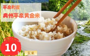 令和7年産 平泉町産 奥州平泉黄金米 玄米10kg / こめ コメ 米 お米 おこめ 玄米 ご飯 ごはん ライス 山水【aoki007B】 
