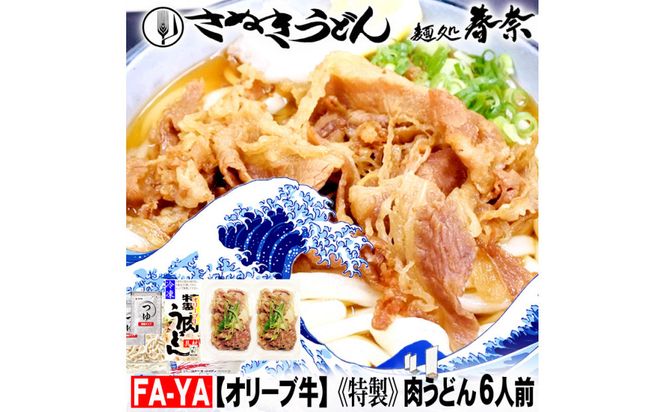 冷凍さぬきうどん 麵処 春奈 特製オリーブ牛肉うどん6人前 372013_LX007