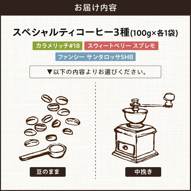 【こだわりの贅沢コーヒー】「Sunny side」の自家焙煎珈琲スペシャルティ珈琲飲み比べセット（300g） ［137S21］ こだわりの贅沢コーヒー Sunny side 自家焙煎珈琲 スペシャルティ珈琲 飲み比べセット 300g 選べる 豆 粉 自家焙煎 本格珈琲 詰合せ 厳選 高品質 アラビカ種 コーヒー豆 ブラジル コロンビア グァテマラ 愛知県 小牧市 送料無料