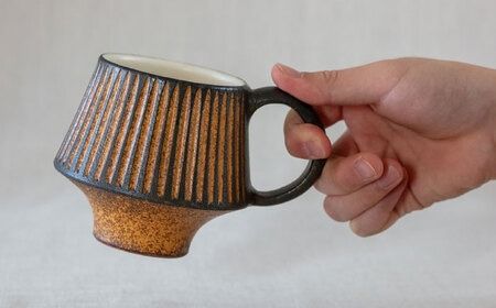 鉄釉 マグカップ (山型、マッシュルーム) 2個セット 糸島市 / 醇窯 マグ コップ ペア セット [AOE006] 醇窯 高須健太郎 陶器 うつわ 器 やきもの マグカップ醇窯 高須健太郎 陶器