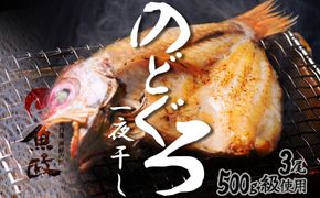 【海鮮の匠　魚政】のどぐろ一夜干し（ノドグロ、のど黒、アカムツ）500g級使用 3尾セット 海鮮 魚介 魚介類 のどぐろ アカムツ 一夜干しセット やわらかい 冷凍 日本海産 天然塩 干物 脂のり 焼き魚 高級魚 干もの 凝縮 塩焼き 煮付け 日本海 京都 個包装 魚政 送料無料　UO01079