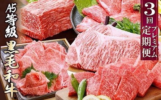 プレミアム　A5等級黒毛和牛定期便(3回配送) FF-0055【1166766】