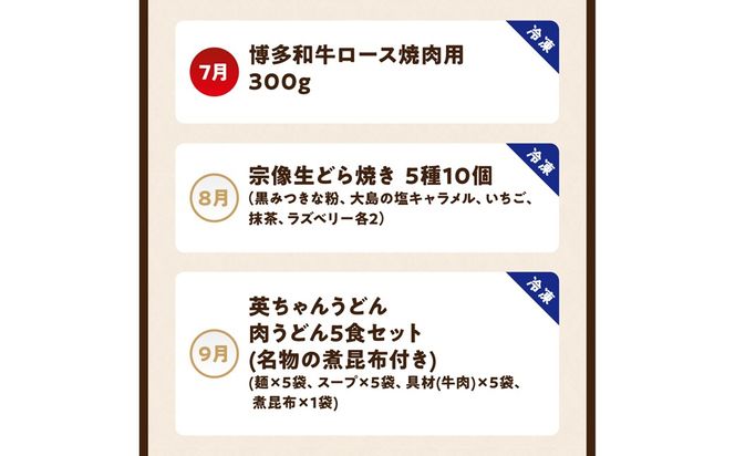 【年12回／毎月お届け】むなかたの魅力をたっぷりお届け!むなかた紅白定期便_HB0202