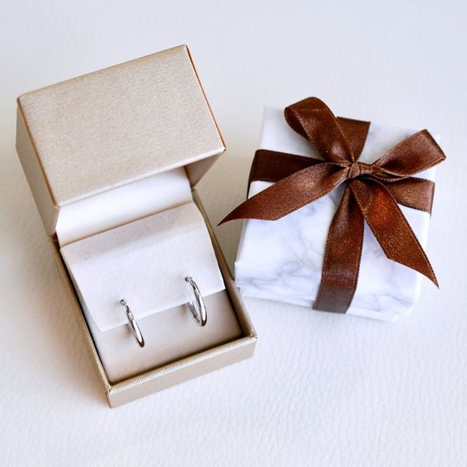 Pt900 プラチナ 地金 パイプ フープ 定番 ピアス（直径15mm) 保証書付 KO-0077 SWAD104