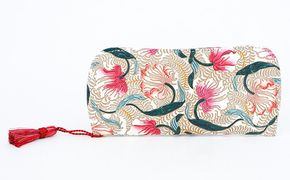 【文庫屋大関】メガネケース　ノースガーデン＜コーラル＞【皮革工芸品】 ファッション小物 民芸品 