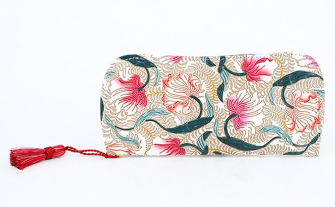 【文庫屋大関】メガネケース　ノースガーデン＜コーラル＞【皮革工芸品】 ファッション小物 民芸品 