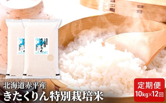 北海道赤平産 きたくりん 10kg (5kg×2袋) 特別栽培米 【12回お届け】 精米 米 北海道 定期便 お米 