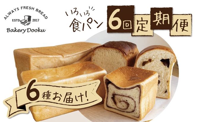 異なる6種の食パンを毎月1本お届け食パン6ヶ月コースH087-014