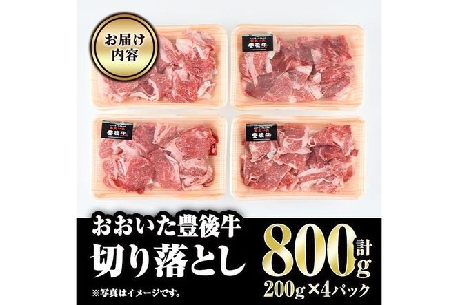 おおいた豊後牛 切り落とし (計800g・200g×4P) 国産 牛肉 肉 和牛 ブランド牛 小分け 大分県産  大分県 佐伯市 【FW011】【 (株)ミートクレスト】