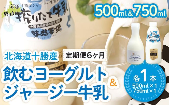 【定期6ヶ月】ジャージー飲むヨーグルト500ml ジャージー牛乳750ml 各1本 SKM064
