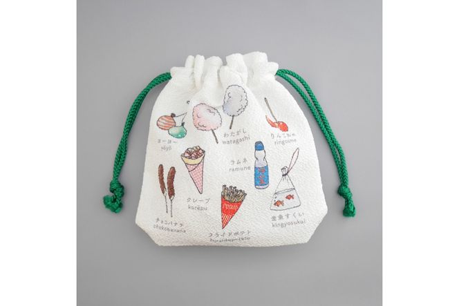 丹後ちりめん　にほんご巾着「yatai（屋台）」 サイズ：約13.5cm×17.5cm 選べる 種類 ふるさと納税 雑貨 巾着 丹後ちりめん 丹後 京都　DZ00029-03