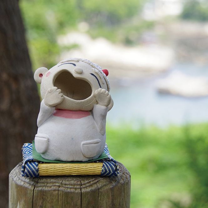 しあわせ　じじ・ばば　7cm【インテリア陶器飾り笑顔】(BF205)