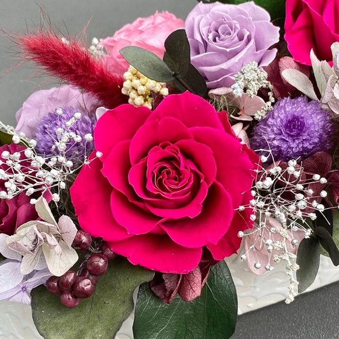 AJ207-1 プリザーブドフラワー 【プレジール/ディープルビー】 春日部市 シュガーパイン