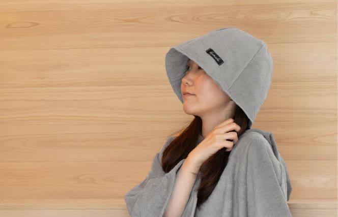 G3541 【スピード発送】サウナハットとミニバスタオルセット（グレーとネイビー）