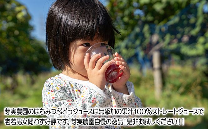 芽実農園のぶどうジュース(はちみつぶどう100％) 720ml×2本 青森県鶴田町産はちみつぶどう使用