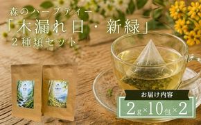 森のハーブティー「木漏れ日・新緑」2種類セット（ティーバッグ2g×10包×2） KG003