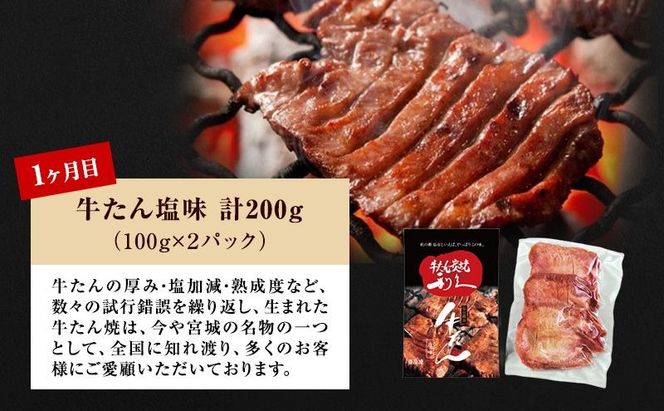 【 特別寄附額 】 牛タン 定期便 3ヶ月 タン ＆ ハンバーグ セット ご飯がすすむおかず部門第1位 利久