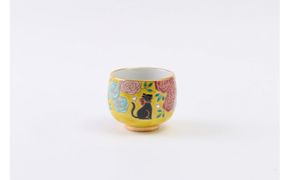 ぐい呑　花きらり★　黒猫 172111_CY8002