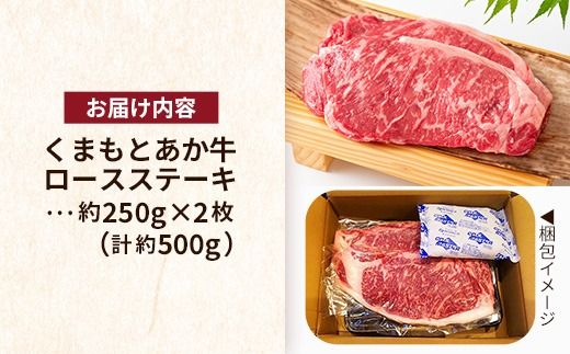【GI 認証】 くまもとあか牛 ロースステーキ 約500g - 肉 お肉 牛肉 くまもとあか牛 あか牛 和牛 ステーキ ロース 冷凍 国産 九州産 熊本県産 熊本県 甲佐町