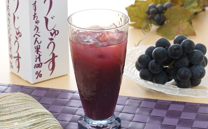 青森ぶどうじゅうす 1L×5本【青森県鶴田町産、ぶどう、スチューベン】 果汁飲料 ぶどうジュース 濃厚 果汁100％ 飲み物 ソフトドリンク フルーツジュース 