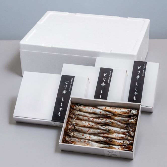 国内で味付け加工。ピリ辛ししゃも 1.68kg(420g×4箱）マル伊水産-[G507]