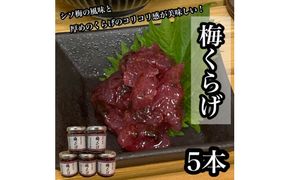 梅くらげ 5本【くらげ 珍味 おつまみ 梅しそ 惣菜 海鮮 塩辛 珍味 お取り寄せ 御中元 お中元 お歳暮 父の日 母の日 贈り物 日本酒 焼酎】【神奈川県小田原市早川】 142069_DQ371
