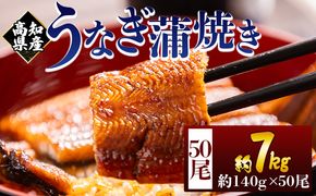 高知県産蒲焼きうなぎ 約１４０ｇ ５０尾 計約７０００ｇ fb-0184