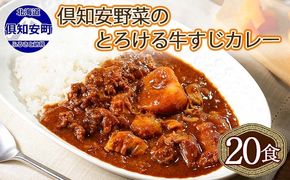 【CF】北海道 倶知安 牛すじカレー 200g 20個 中辛 レトルト食品 加工品 時短 牛すじ 野菜 じゃがいも お取り寄せ グルメ 詰め合わせ 倶知安町 保存食 スパイシー スパイス おかず　【レトルト・牛すじカレー・中辛】 お肉 牛肉 