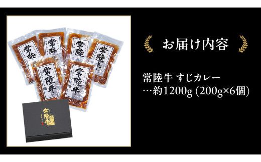 常陸牛 すじカレー 200g ×6 【茨城県共通返礼品】　カレー 牛すじ お肉 牛肉 簡単 冷凍 レトルト