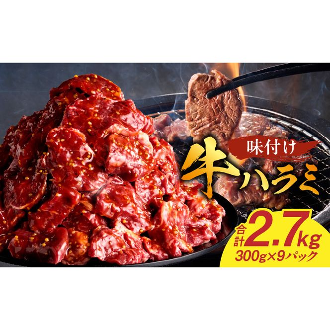 【食肉総合卸 丸正】牛ハラミ味付け 2.7kg［153M14］